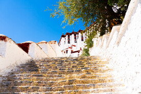 西藏拉萨布达拉宫石阶