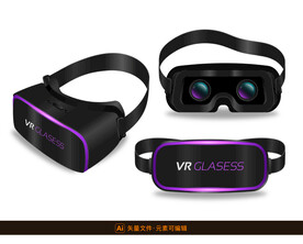 逼真VR眼镜矢量素材