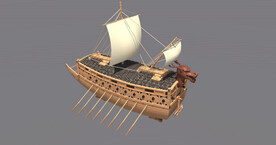 C4D模型龙舟船