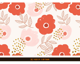 红色手绘梅花图案