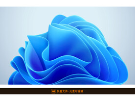 蓝色抽象花朵图案