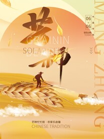 芒种二十四节气大气海报