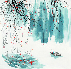 秋水飘红