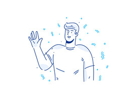 欢迎男孩你好打招呼