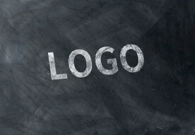 logo样机白色字黑色背景