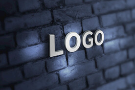 logo样机墙上立体字
