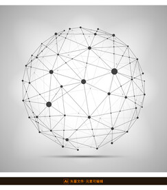 科技抽象点线球体