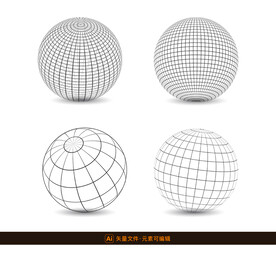 线框立体球体结构图