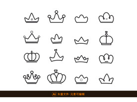 可爱手绘皇冠图标