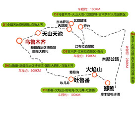 新疆东疆旅游地图