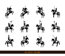 罗马骑士矢量图标