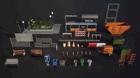 C4D工地工程施工正在建筑设施