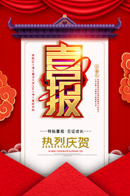 高考录取喜报宣传海报模板