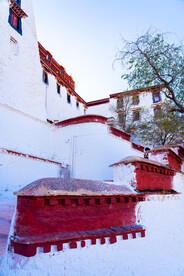 西藏拉萨布达拉宫背面红色墙领