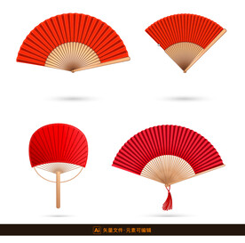 中国扇子矢量素材