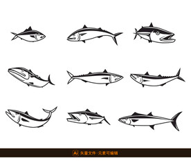 简笔画鱼类