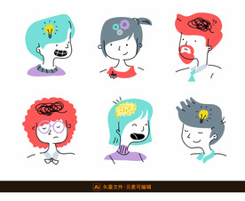 个性卡通头像素材