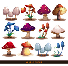 蘑菇卡通插画