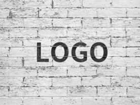 logo样机墙复古