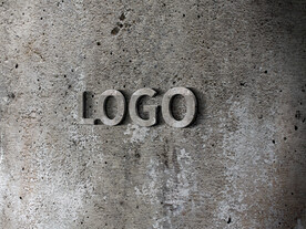 logo样机墙上