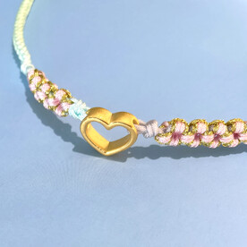 纯手工编织的黄金手链手绳