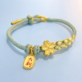 纯手工编织的黄金手链手绳