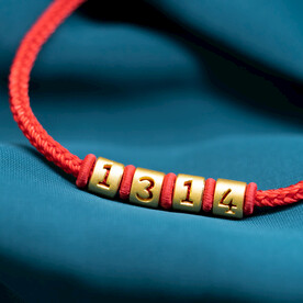 编织的黄金手链手绳1314