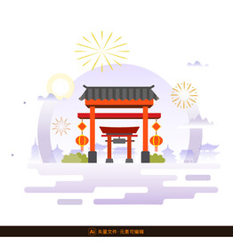 中国传统牌楼素材