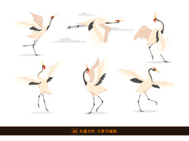 东方仙鹤矢量素材
