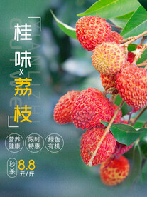 桂味荔枝新鲜水果海报