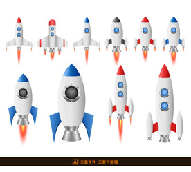 矢量火箭插画素材