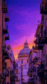唯美风景油画背景