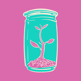发芽萌芽手绘插画