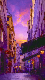  唯美风景油画背景
