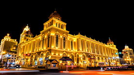 呼伦贝尔满洲里边境口岸城市的夜