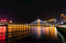 吉林松花江夜景实拍临江门大桥