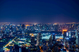 美丽夜景泰国首都曼谷天使之城天