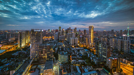 成都东大街九眼桥金融区夜景