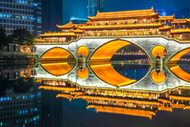 成都旧大桥夜景