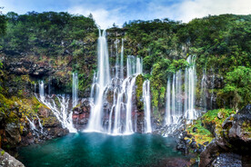 瀑布 溪水 流水 森林 小溪 