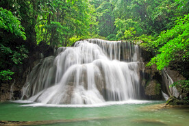 瀑布 溪水 流水 森林 小溪 