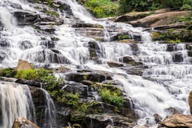 瀑布 溪水 流水 森林 小溪 