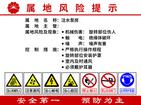 油田采油厂风险提示展板