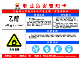 采油厂乙醇职业危害告知展板海报