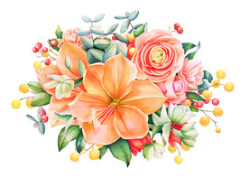 花朵水彩插画