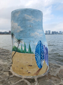 艺术画 海边 天空