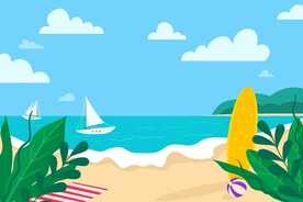夏天海边矢量
