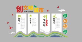创文明城市文化背景墙