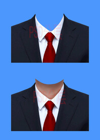 男人红领带西装psd
