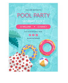 手绘泳池派对 